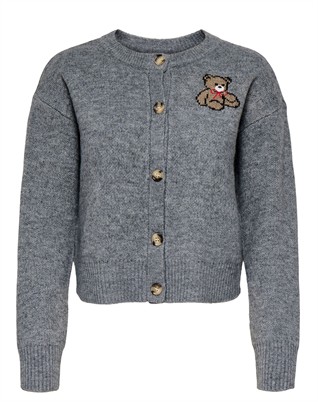 Only - ONLTeddy LS Cardigan Strick - Medium Grey Melange